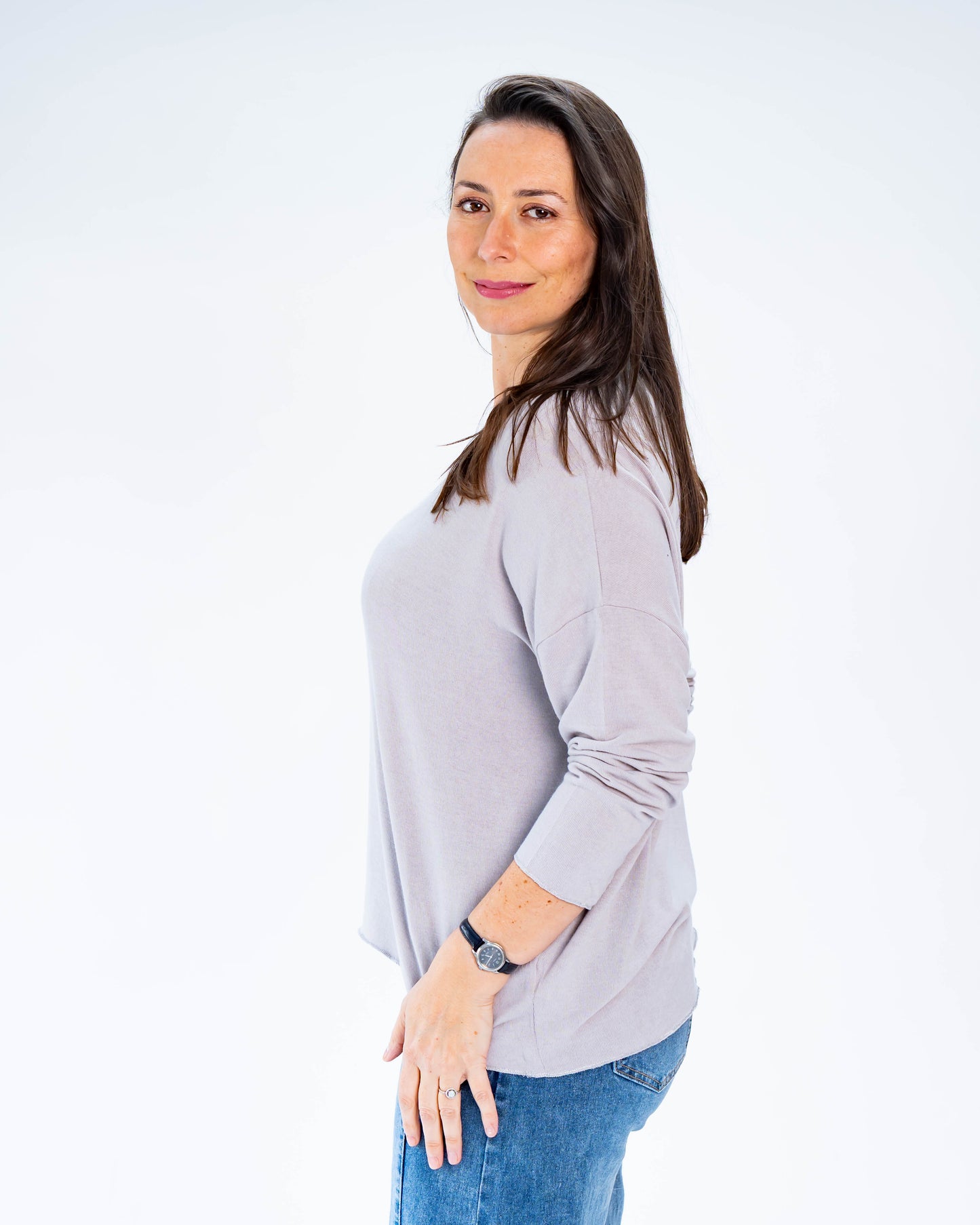 Polera Hilo Liso Miriam Gris