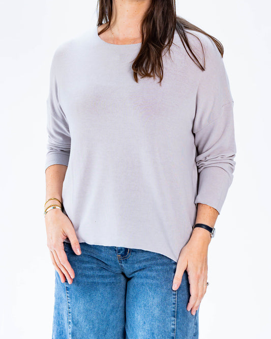 Polera Hilo Liso Miriam Gris