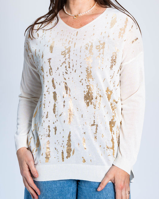 Sweater Anaís Dorado Blanco
