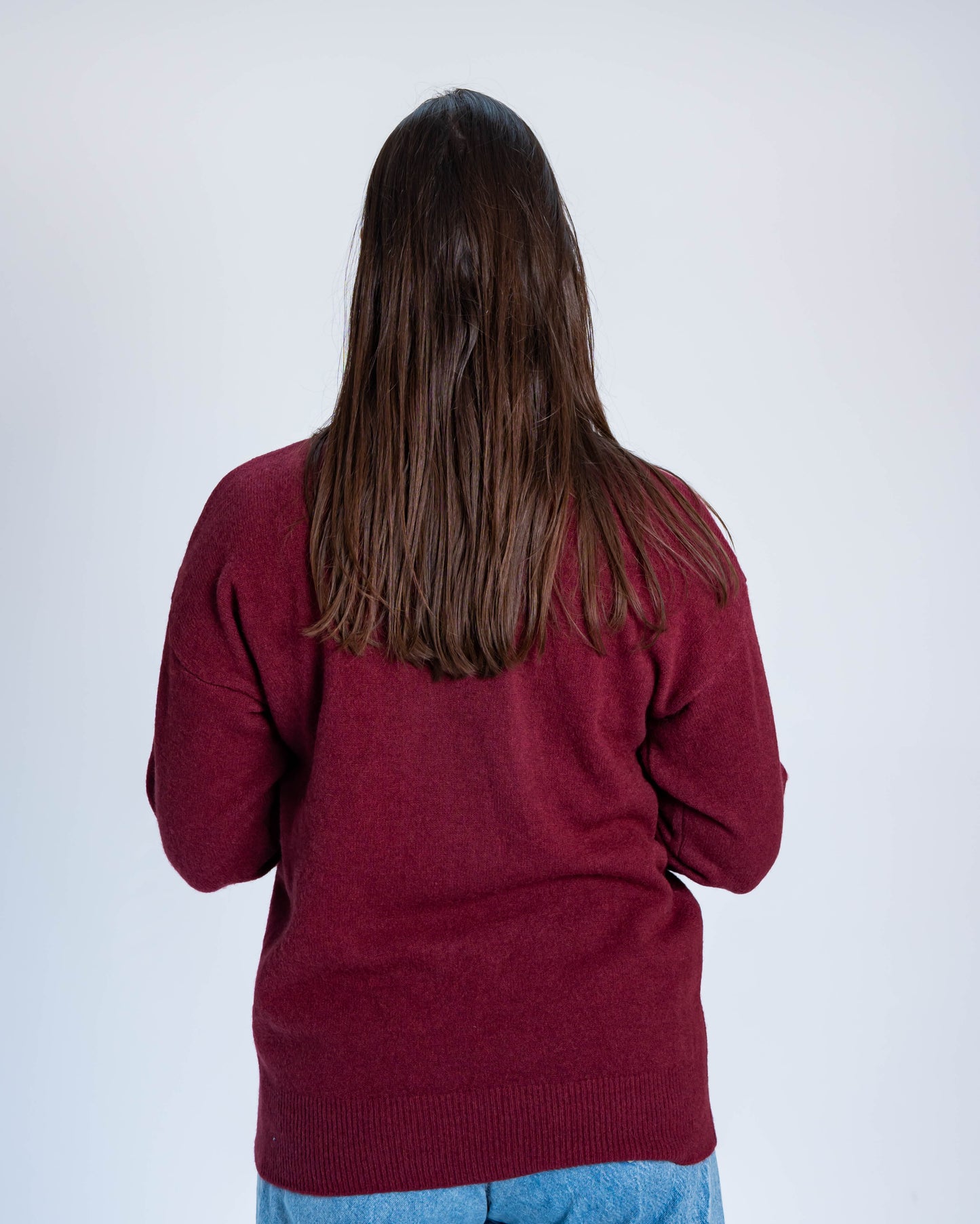 Sweater Flor Mostacilla Burdeo
