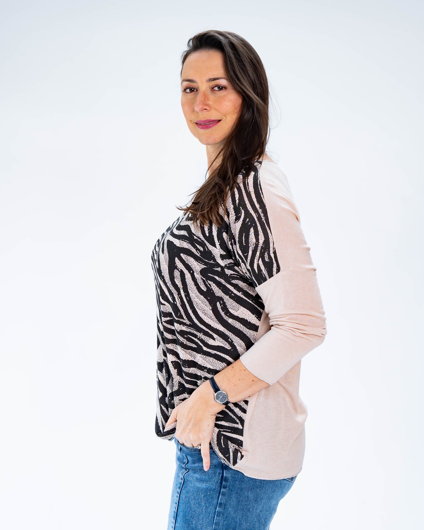 Polera Hilo Cebra Damasco