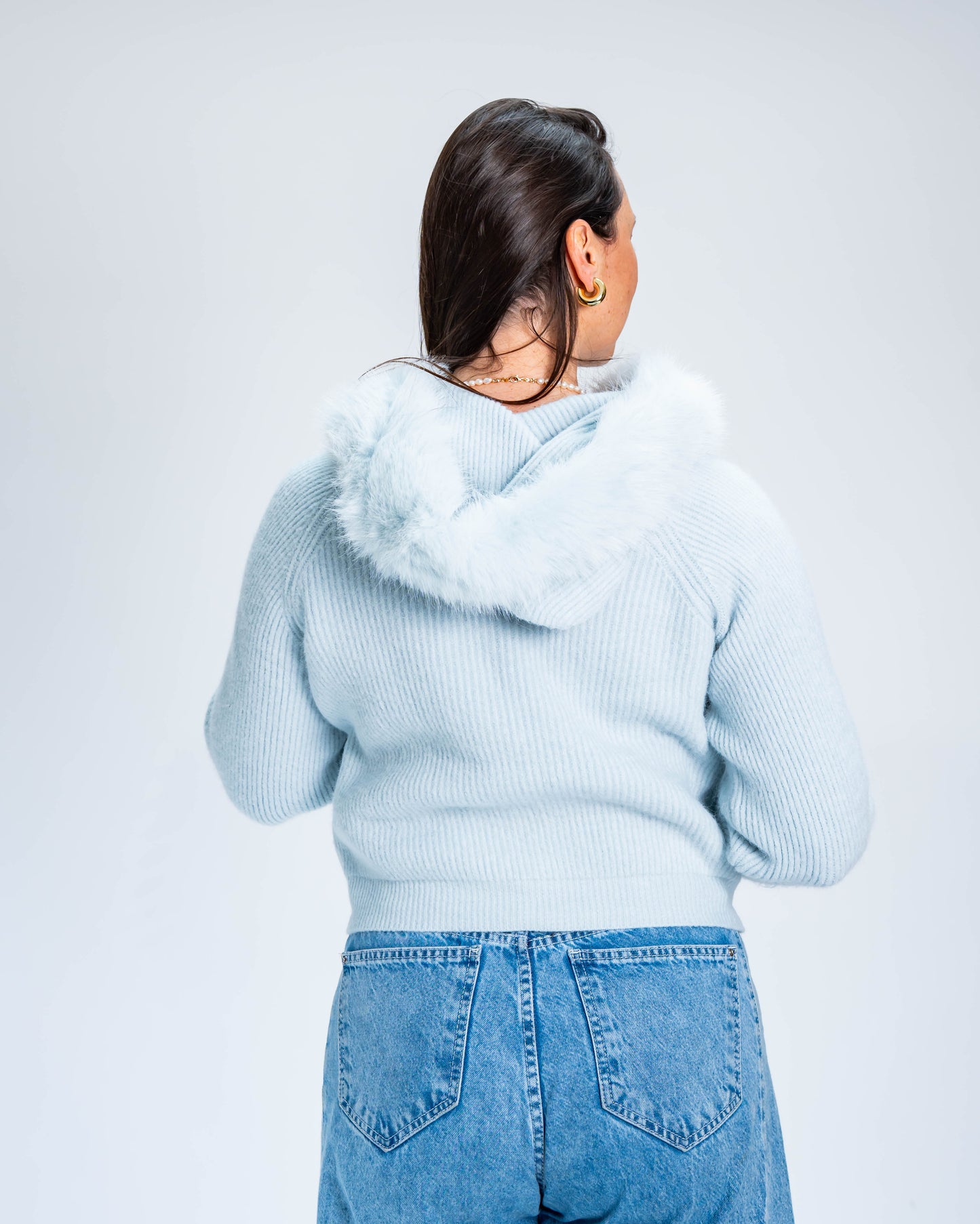 Chaleco con Piel Celeste