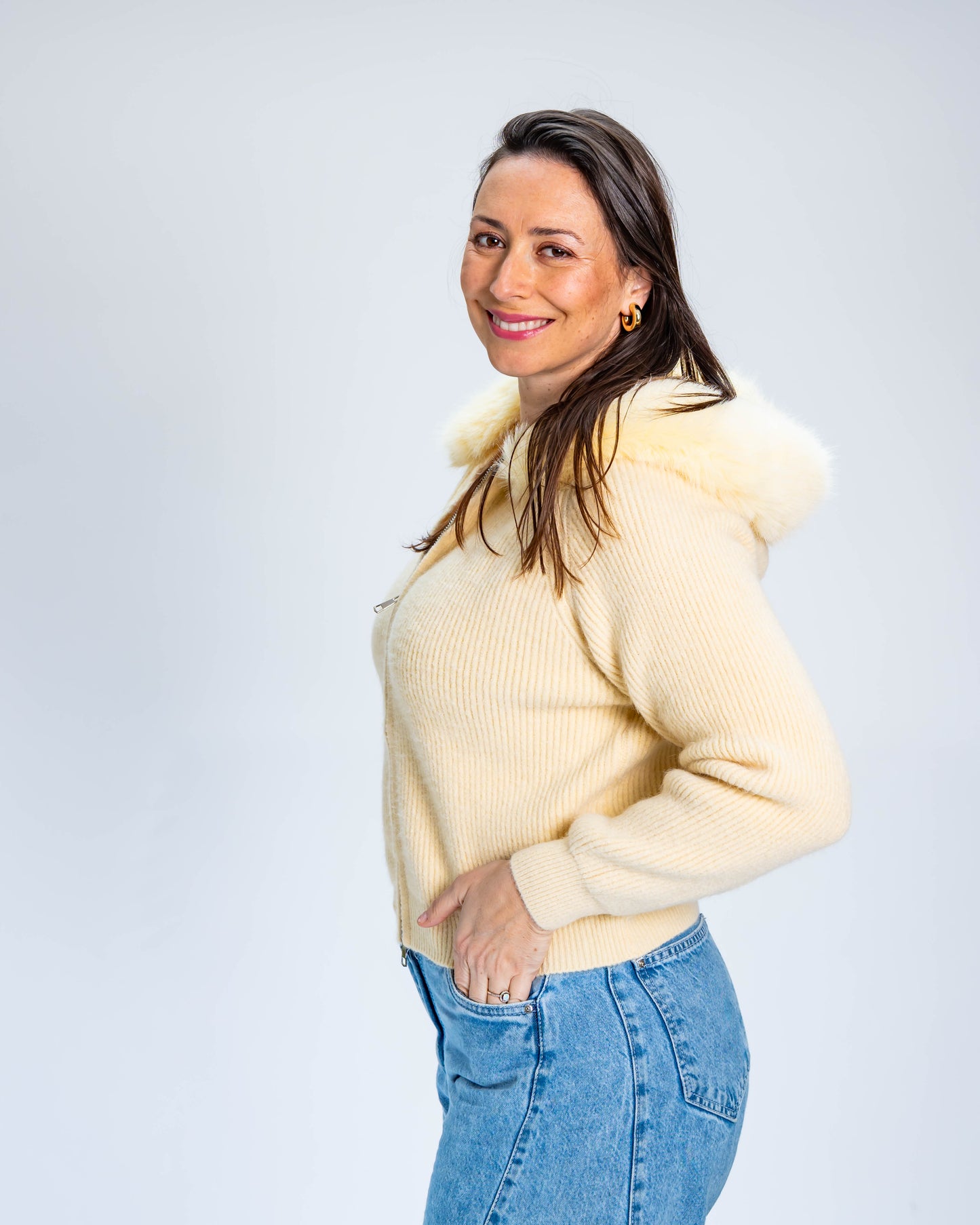 Chaleco con Piel Amarillo