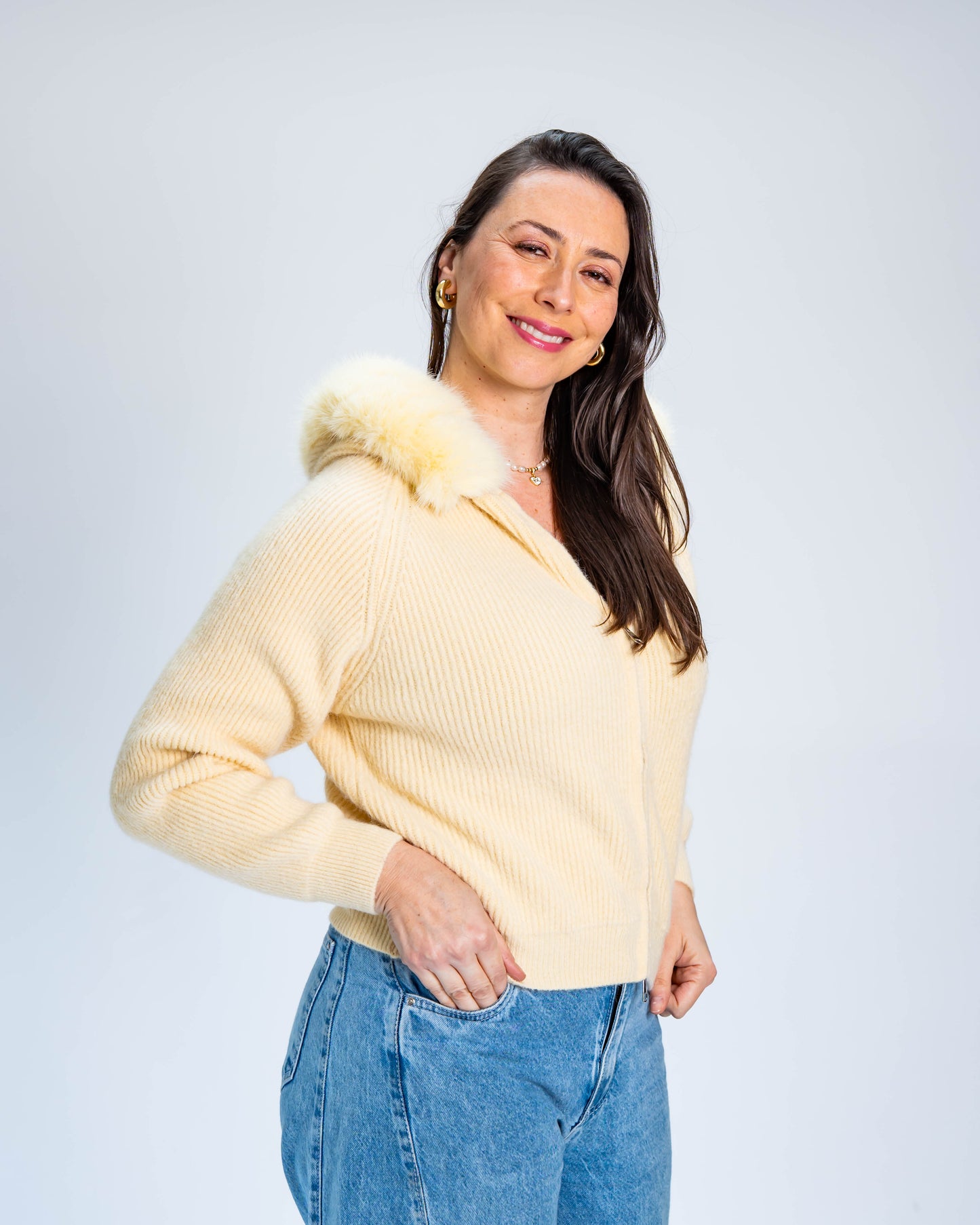 Chaleco con Piel Amarillo