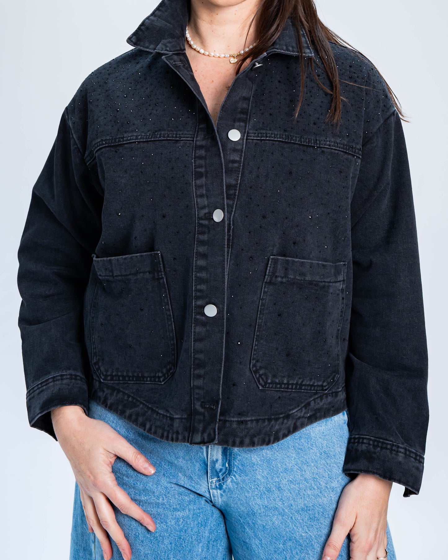 Chaqueta Brillos Demi Negro