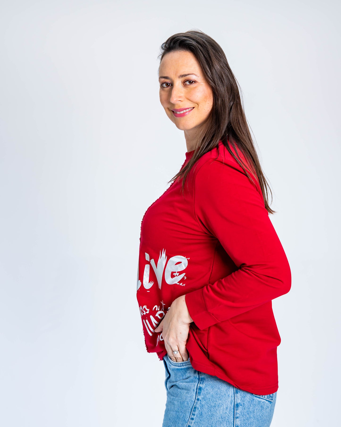 Polerón Tachas Love Rojo