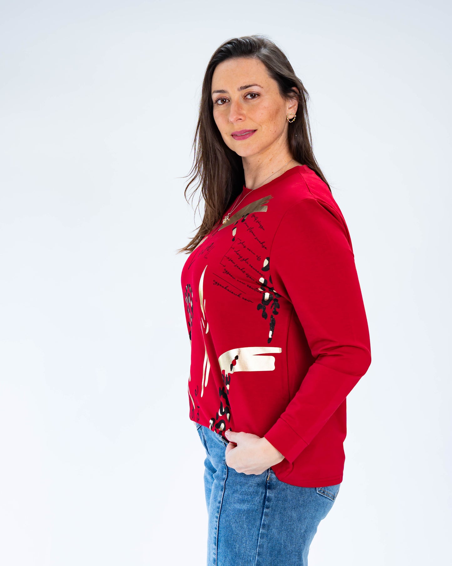 Polerón Wild love Dorado Rojo