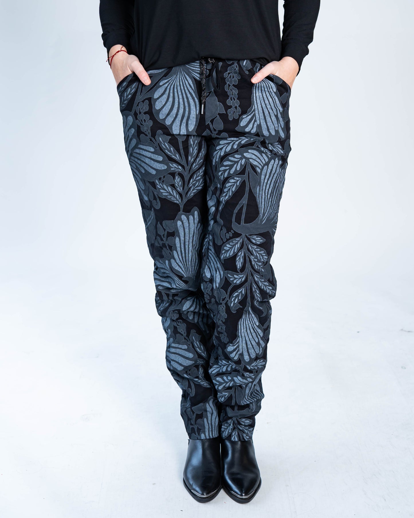 Pantalón Bernardo Estampado Negro