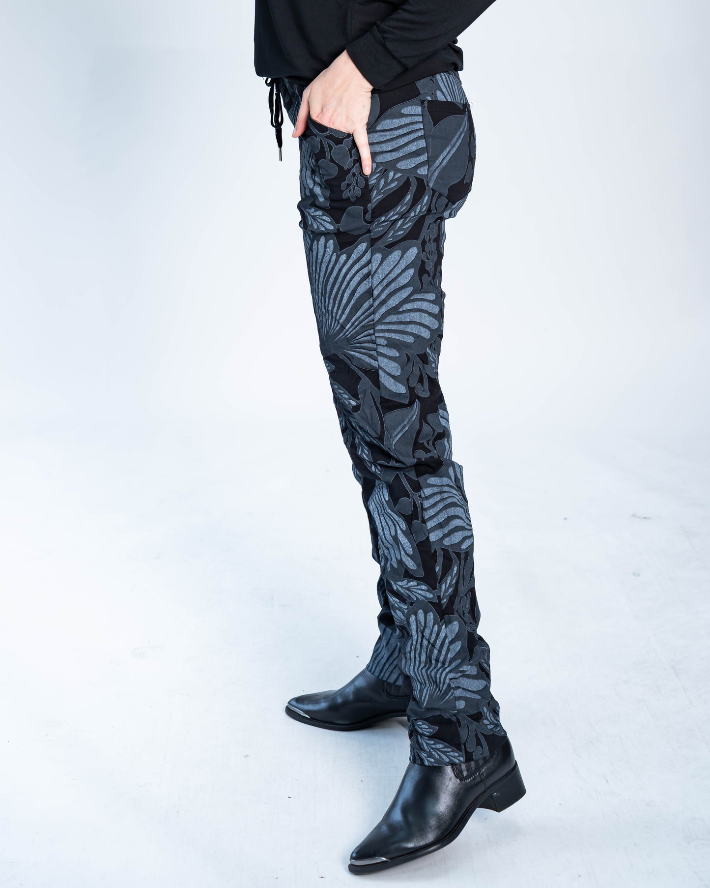 Pantalón Bernardo Estampado Negro