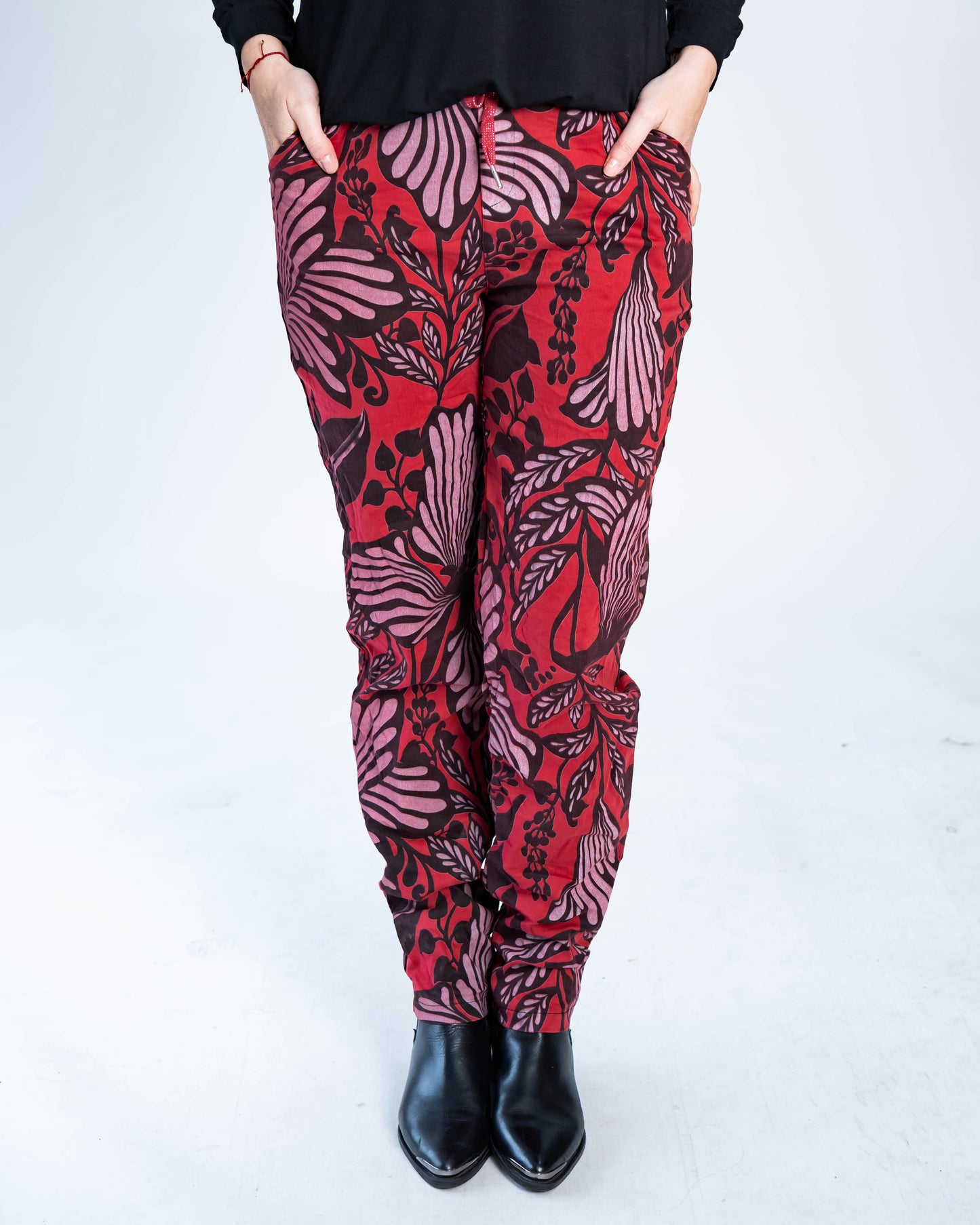 Pantalón Bernardo Estampado Rojo