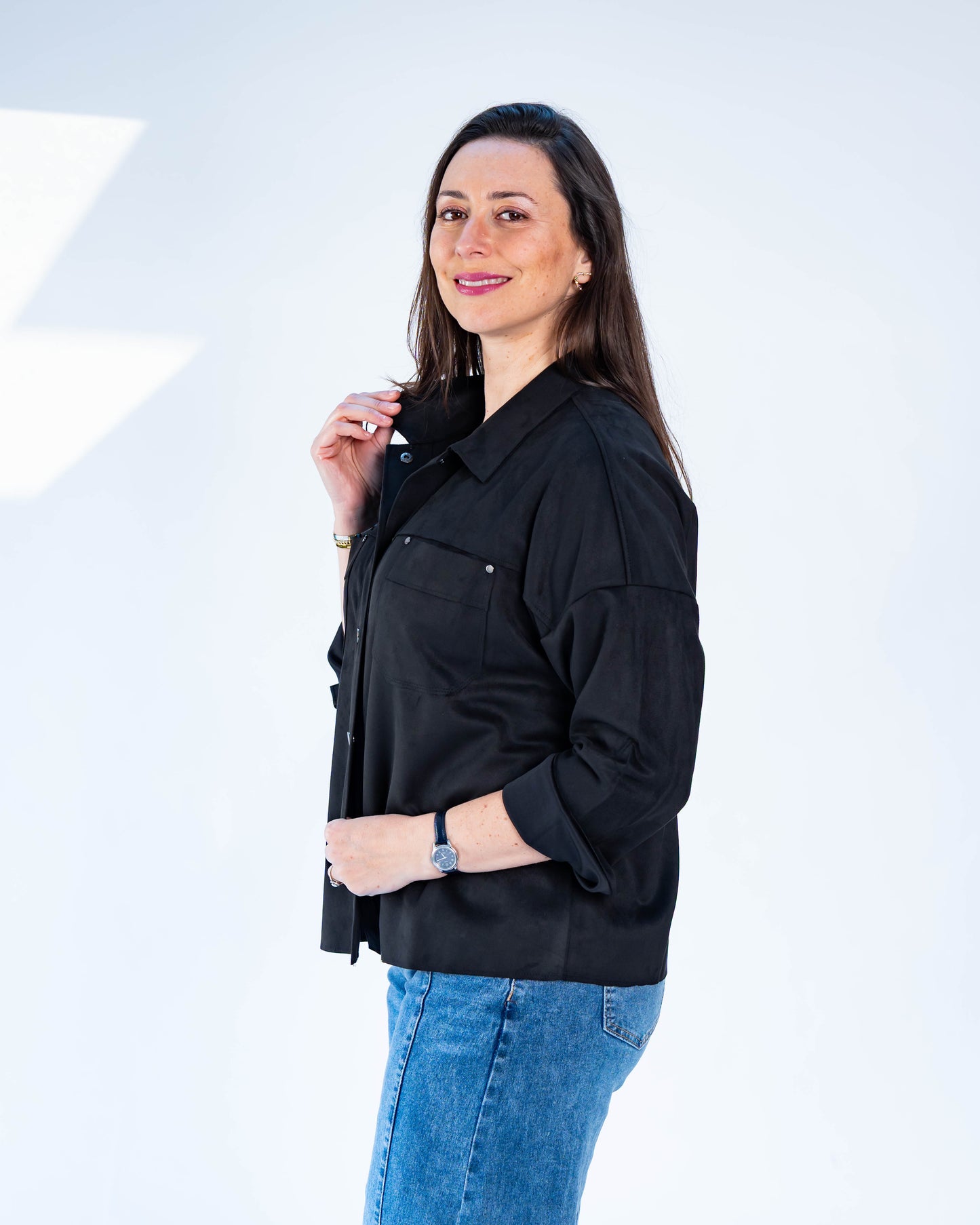 Chaqueta Gamuza Loreto Negro