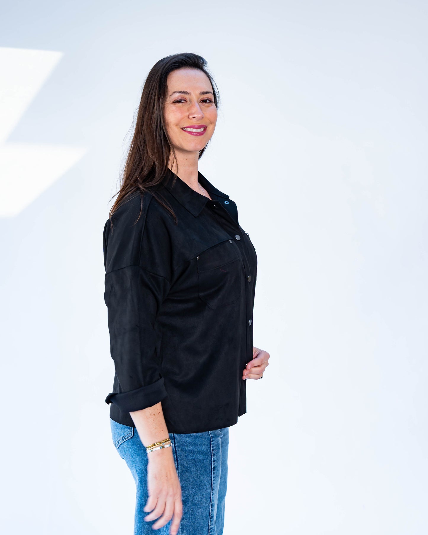 Chaqueta Gamuza Loreto Negro