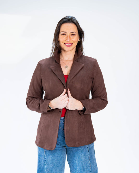 Chaqueta Amanda Gamuza Chocolate