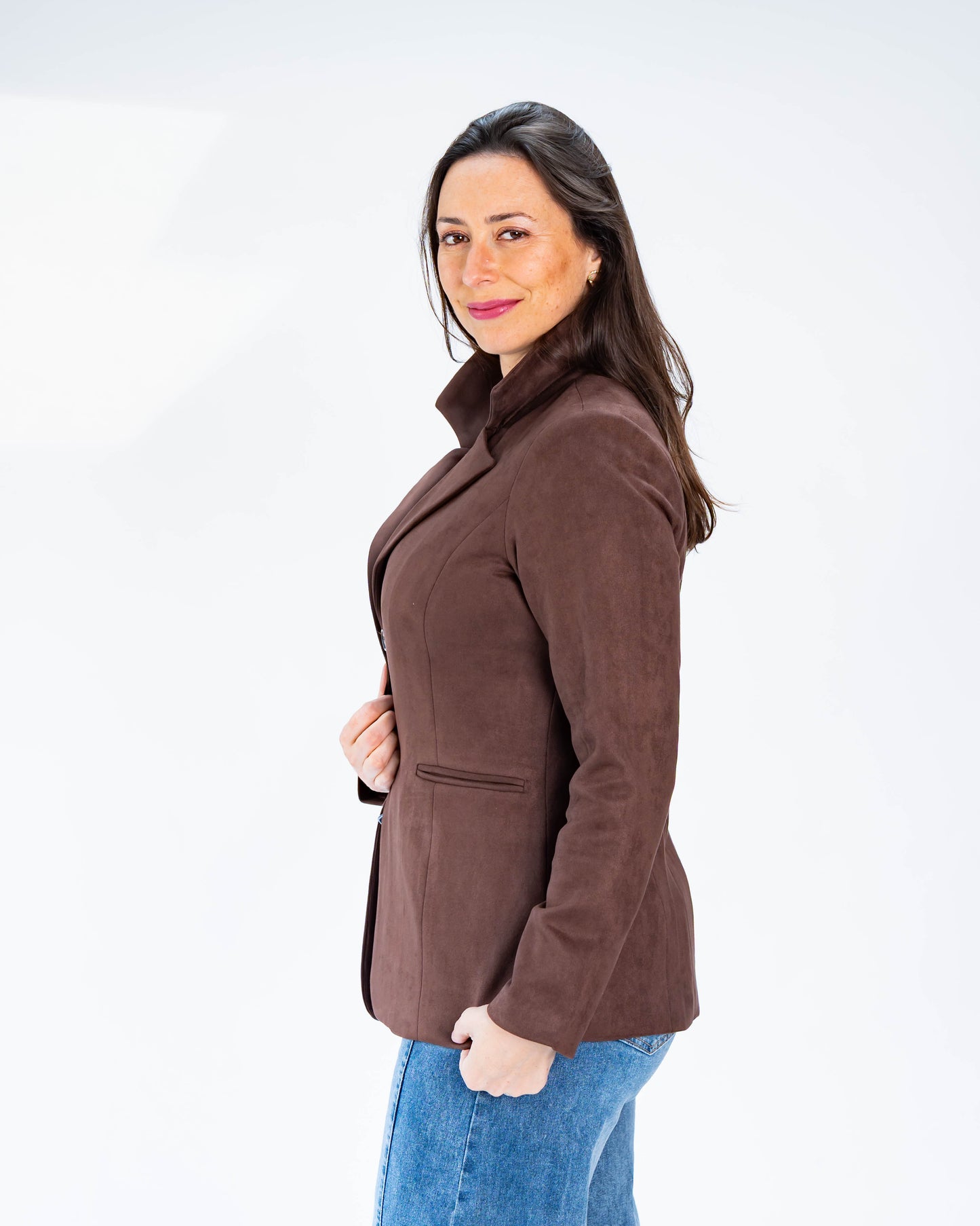 Chaqueta Amanda Gamuza Chocolate