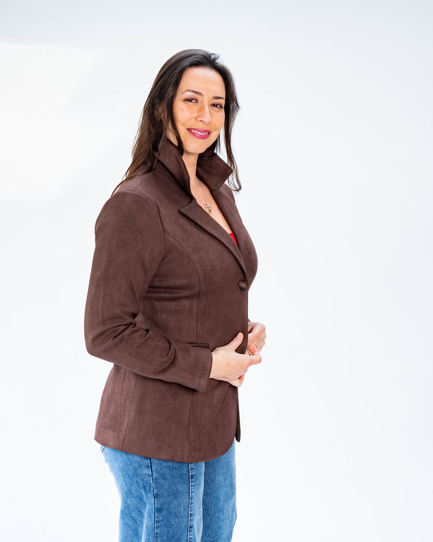 Chaqueta Amanda Gamuza Chocolate