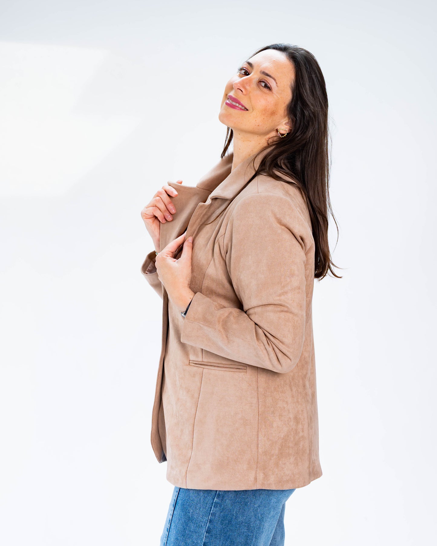 Chaqueta Amanda Gamuza Taupe