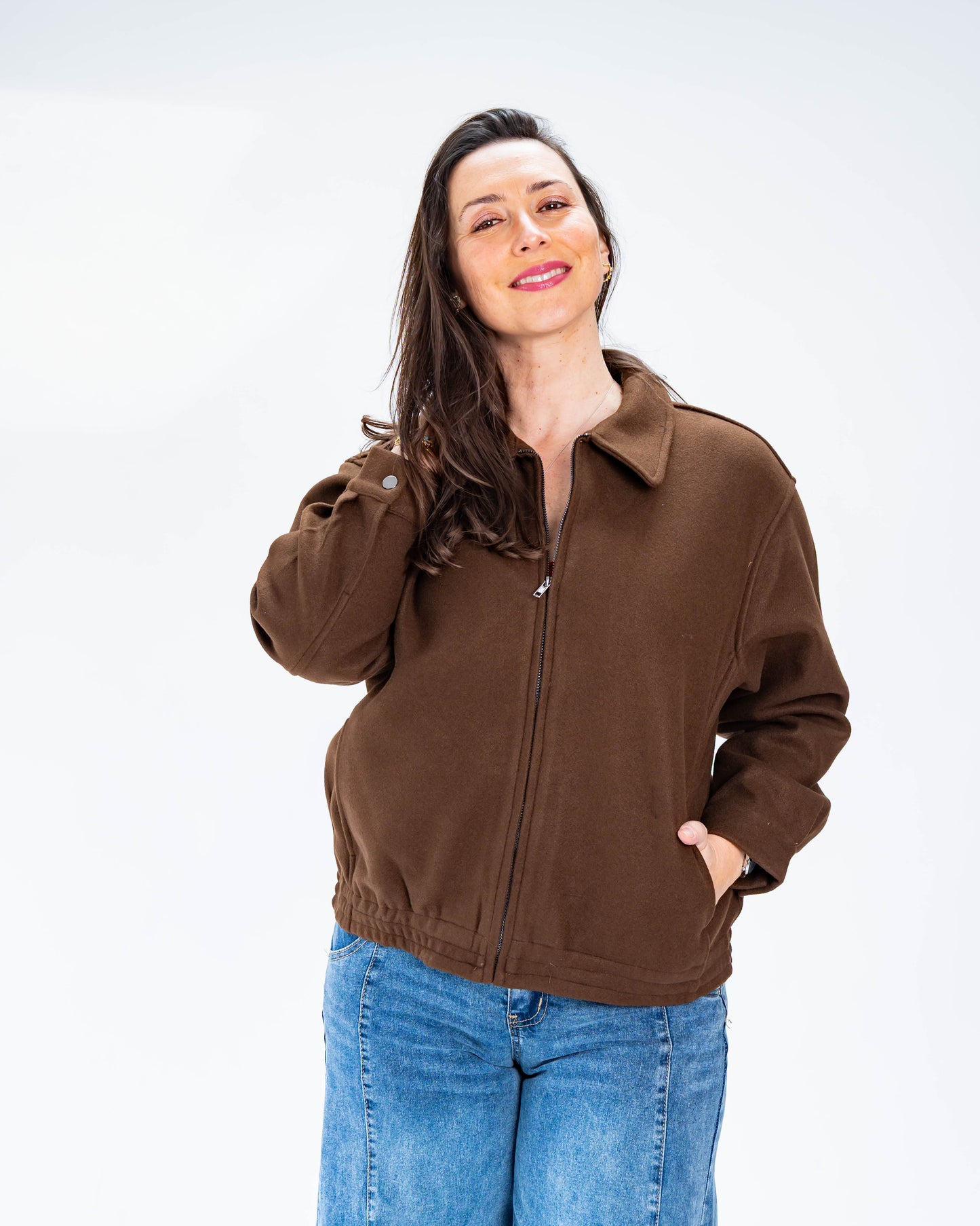 Chaqueta Paño Brenda Café