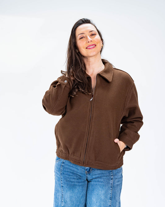 Chaqueta Paño Brenda Café