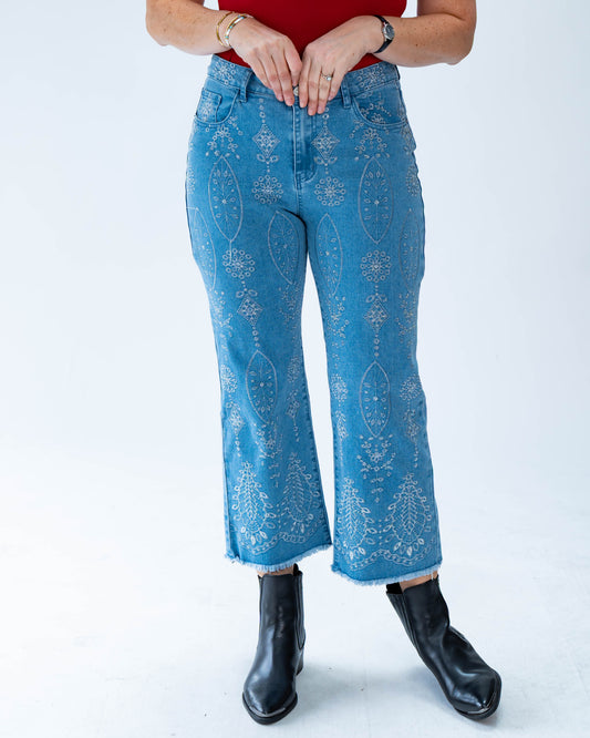 Jeans Esme Bordado Celeste