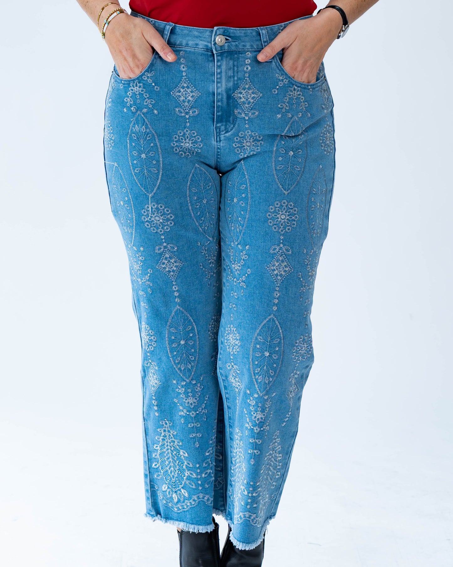 Jeans Esme Bordado Celeste