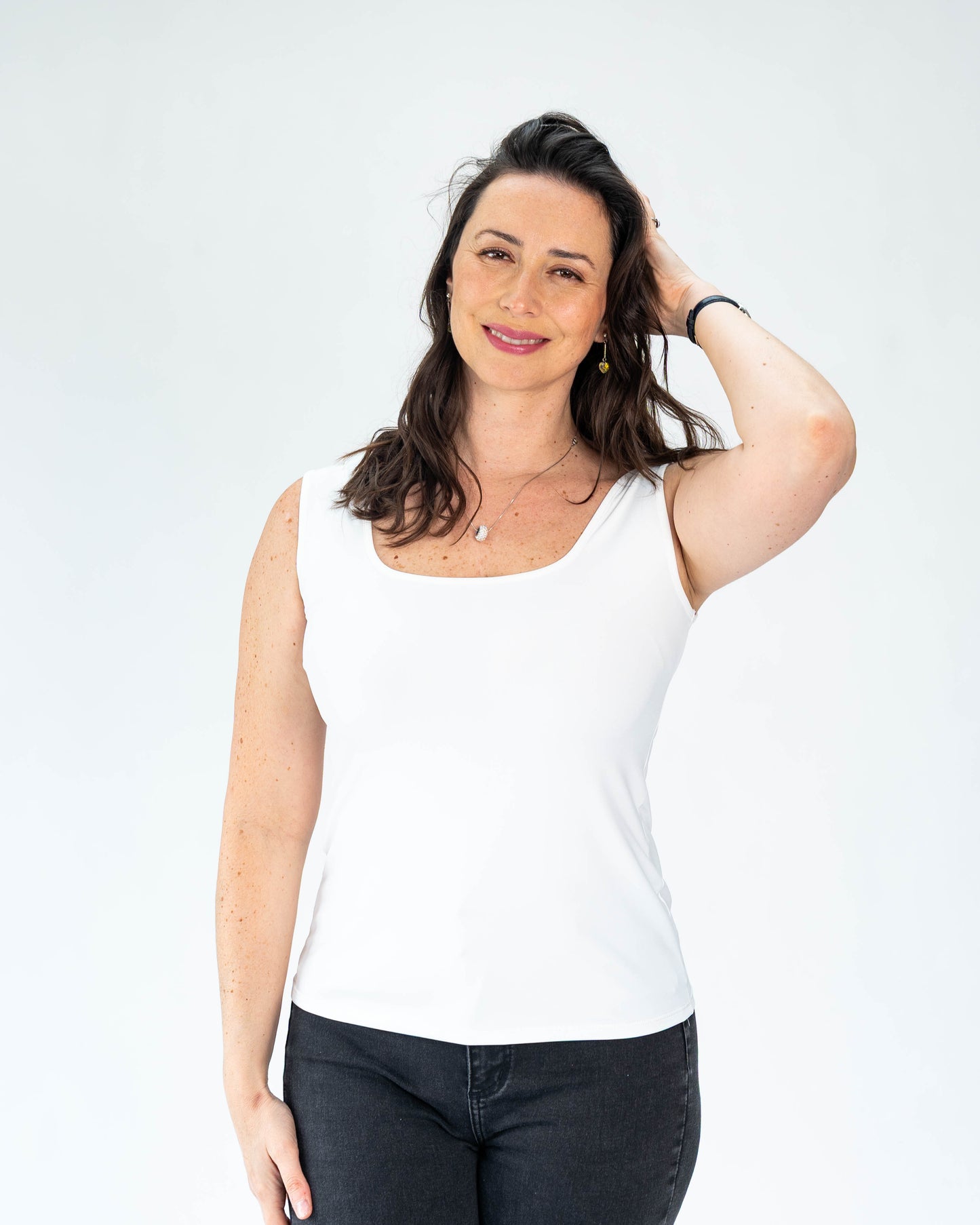 Polera Básica Musculosa Roberta Blanco