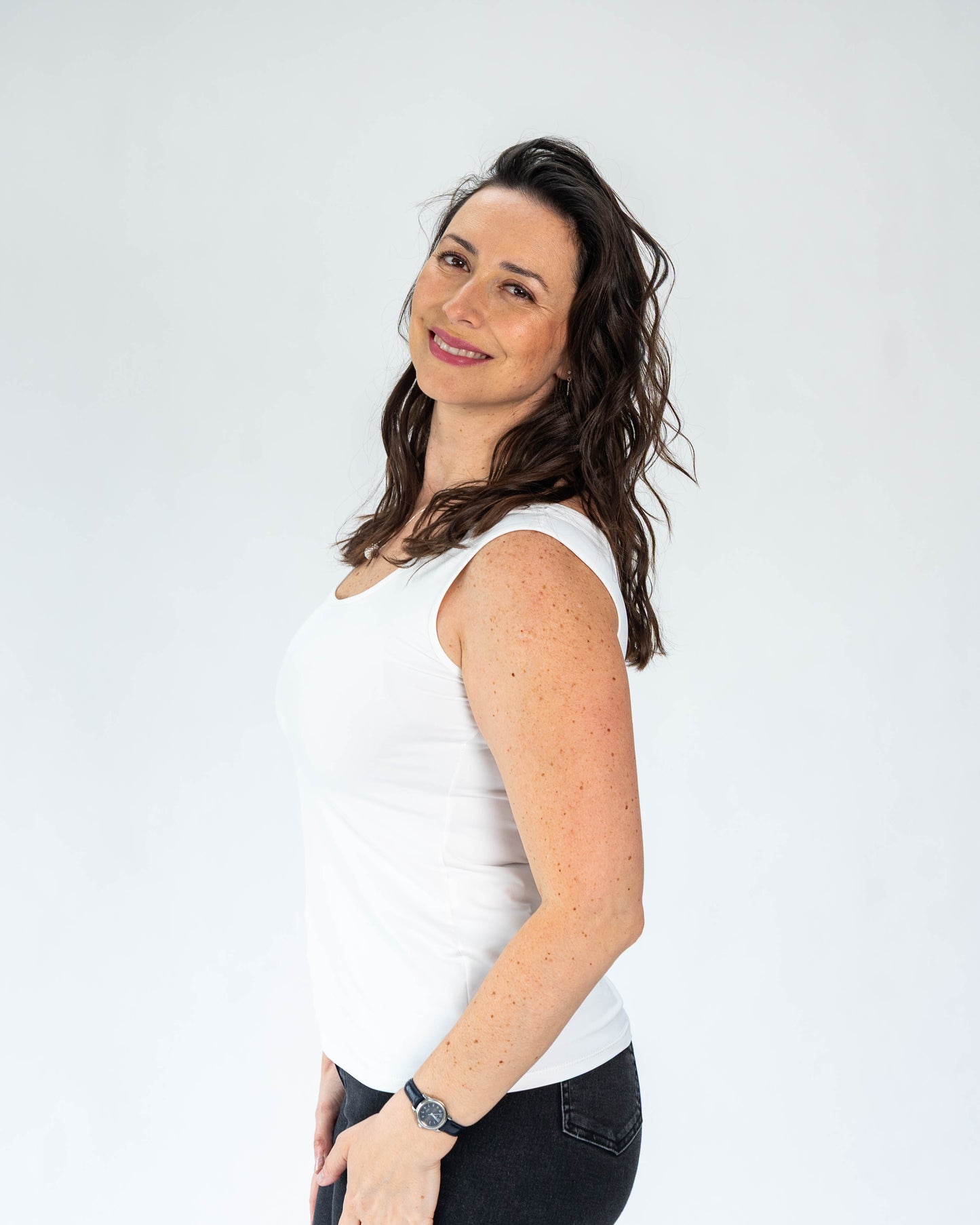 Polera Básica Musculosa Roberta Blanco