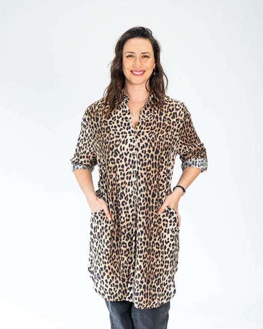 Blusa Sofía Animal Print Café