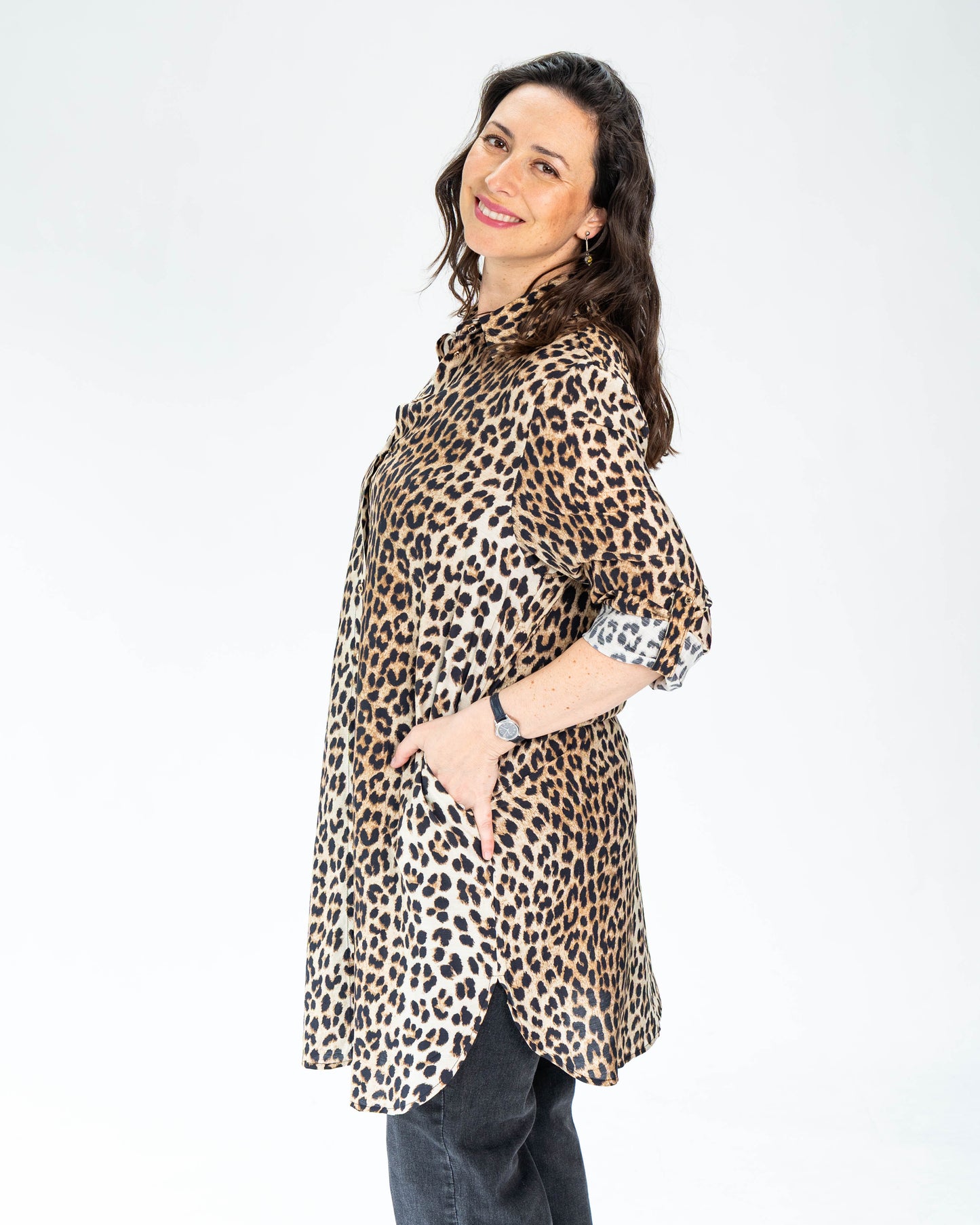 Blusa Sofía Animal Print Café