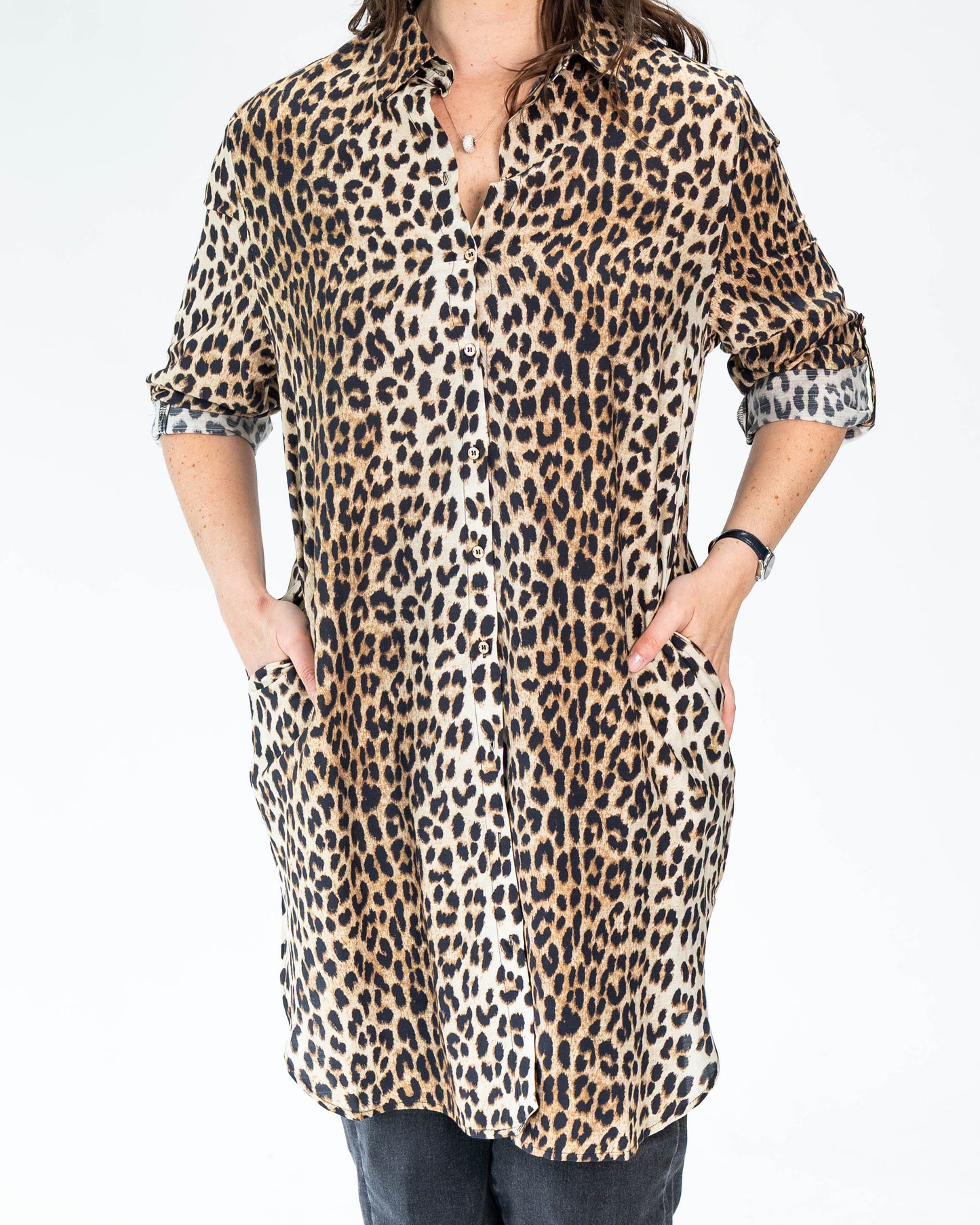 Blusa Sofía Animal Print Café