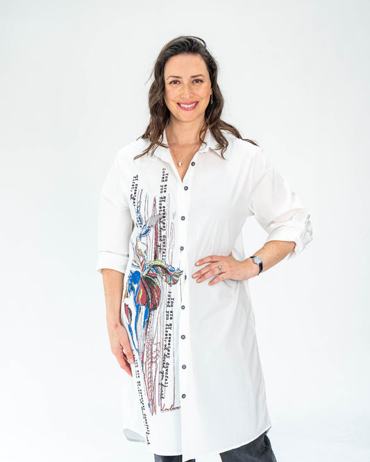 Blusón Letras Blanco