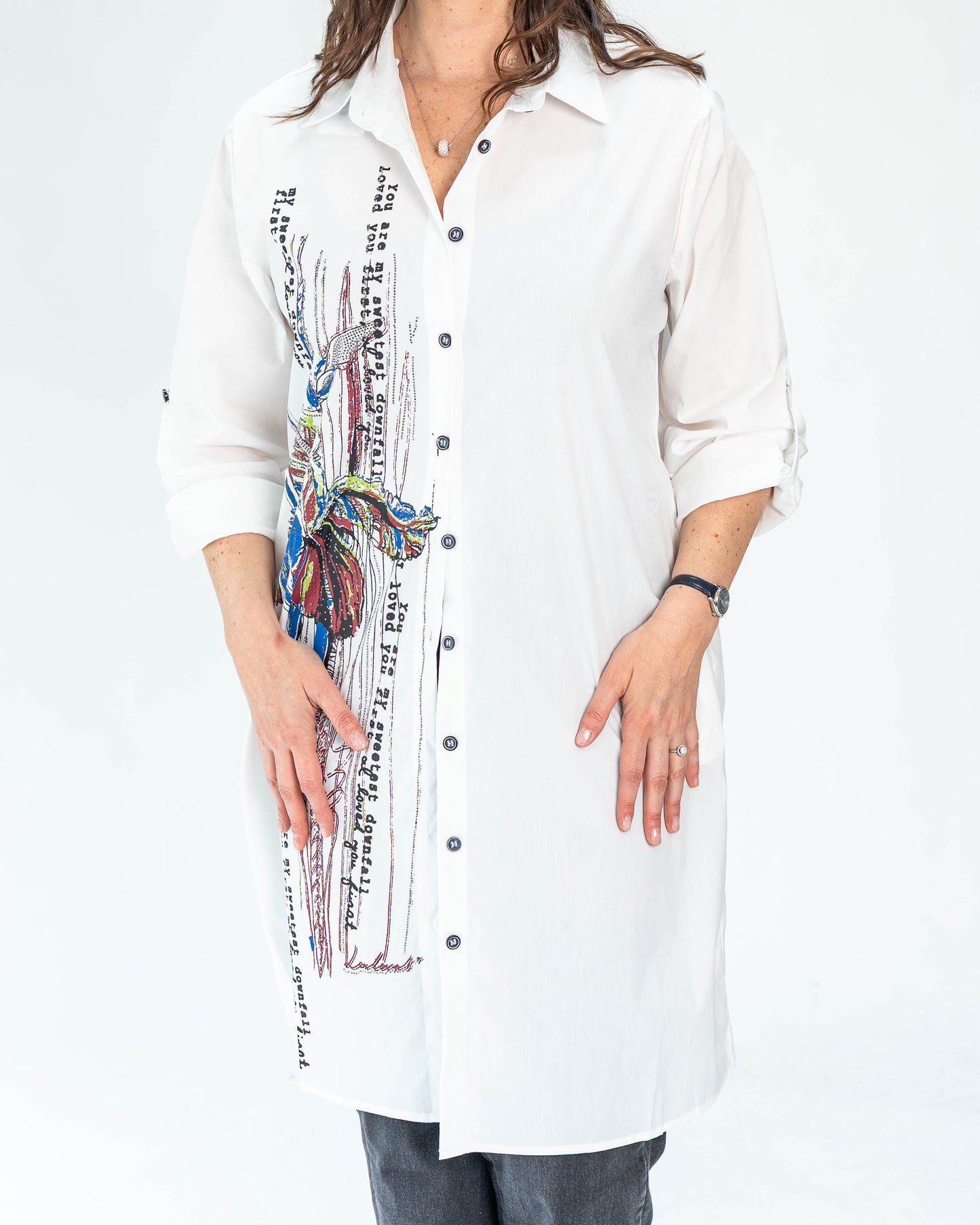 Blusón Letras Blanco