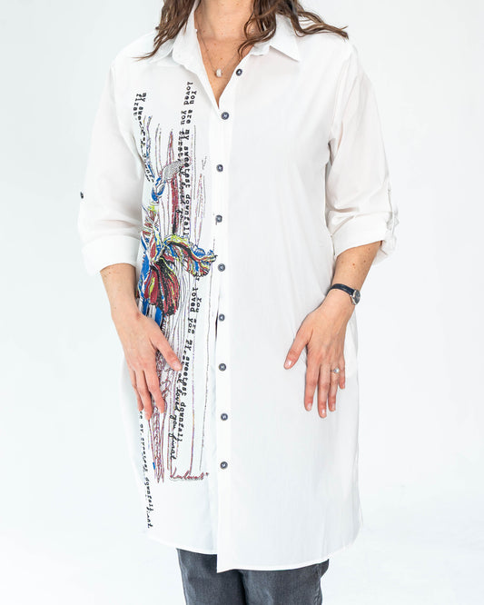 Blusón Letras Blanco