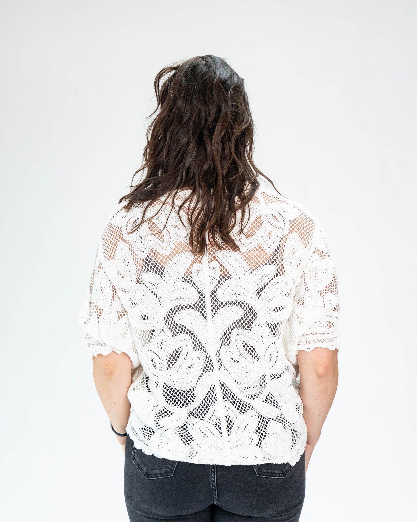 Chaleco Brodery Brillos Blanco