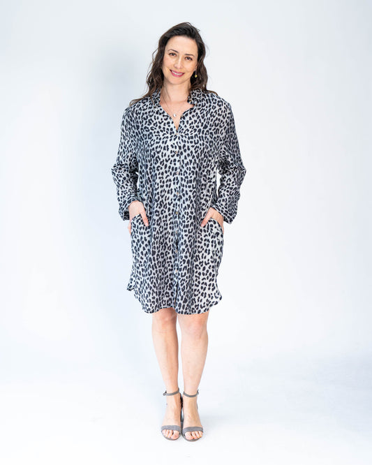 Blusa Sofía Animal Print Gris