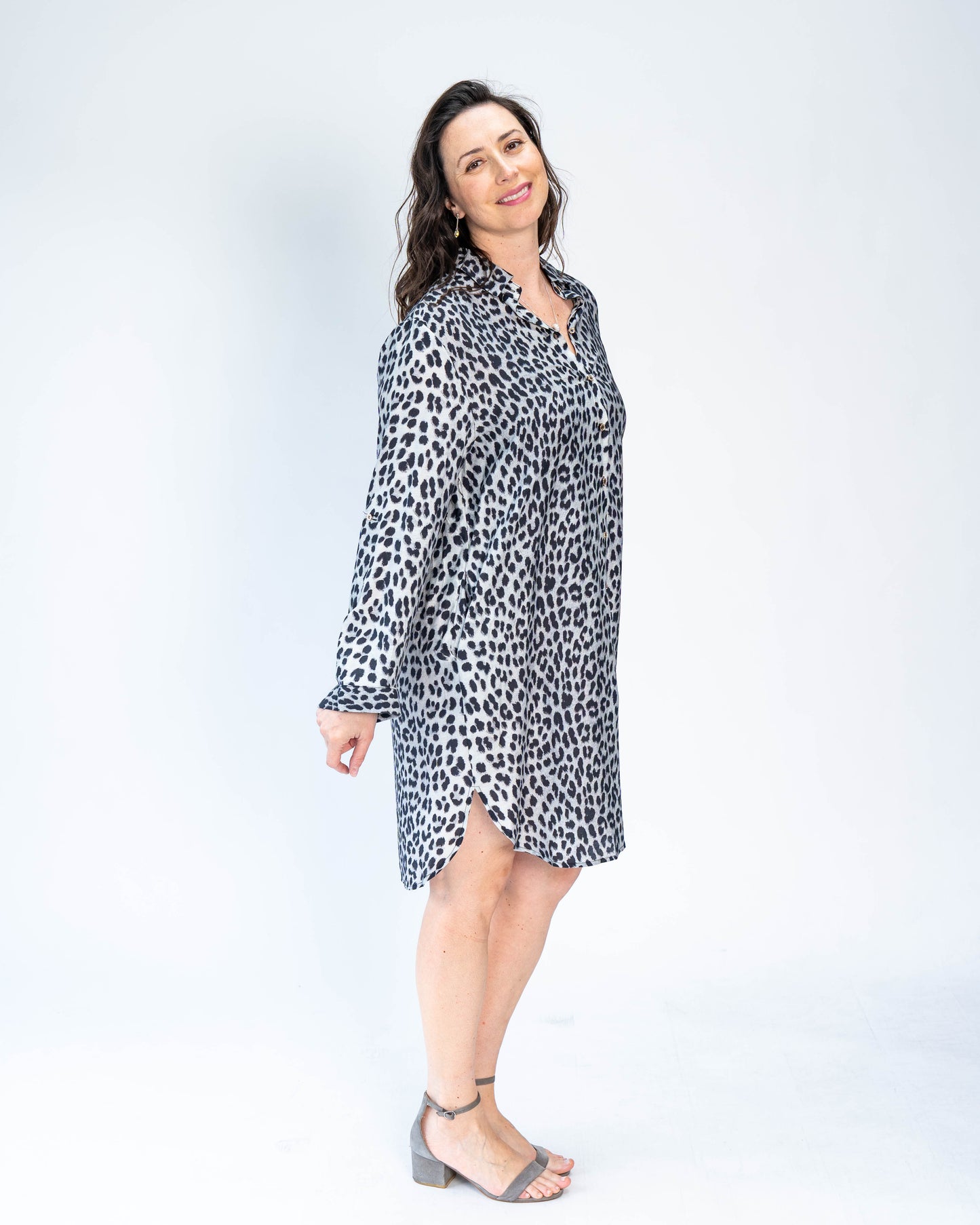 Blusa Sofía Animal Print Gris