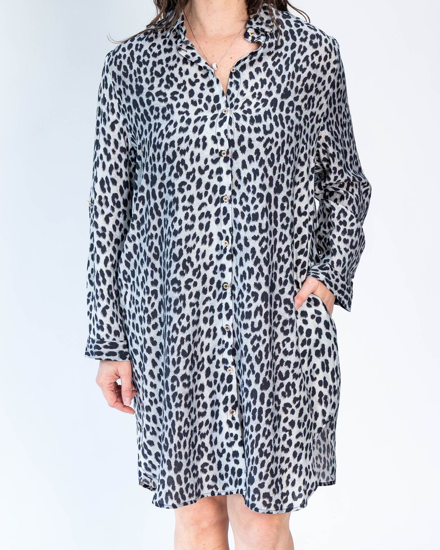 Blusa Sofía Animal Print Gris