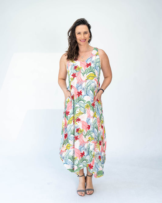 Vestido Maya Flores Blanco