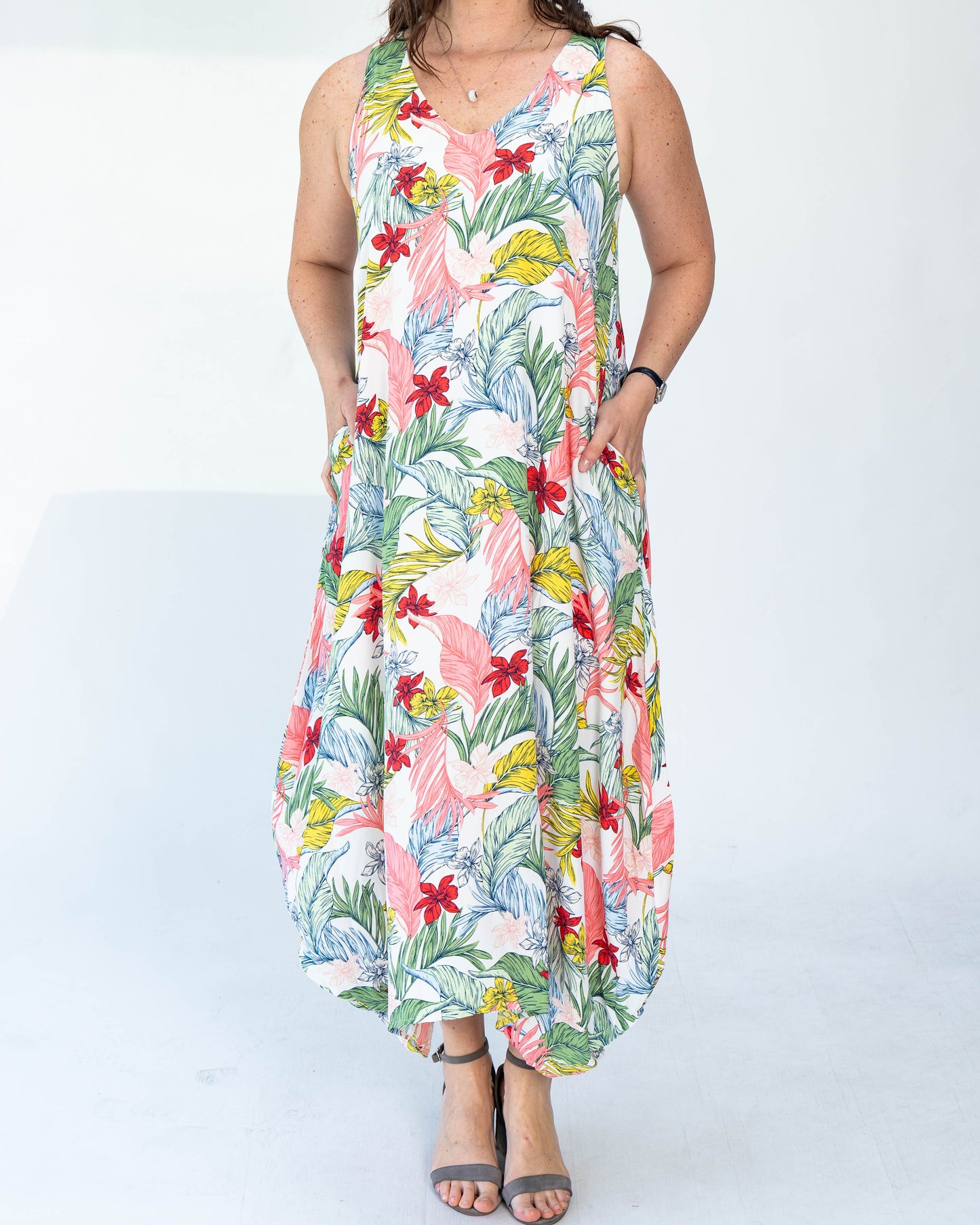 Vestido Maya Flores Blanco