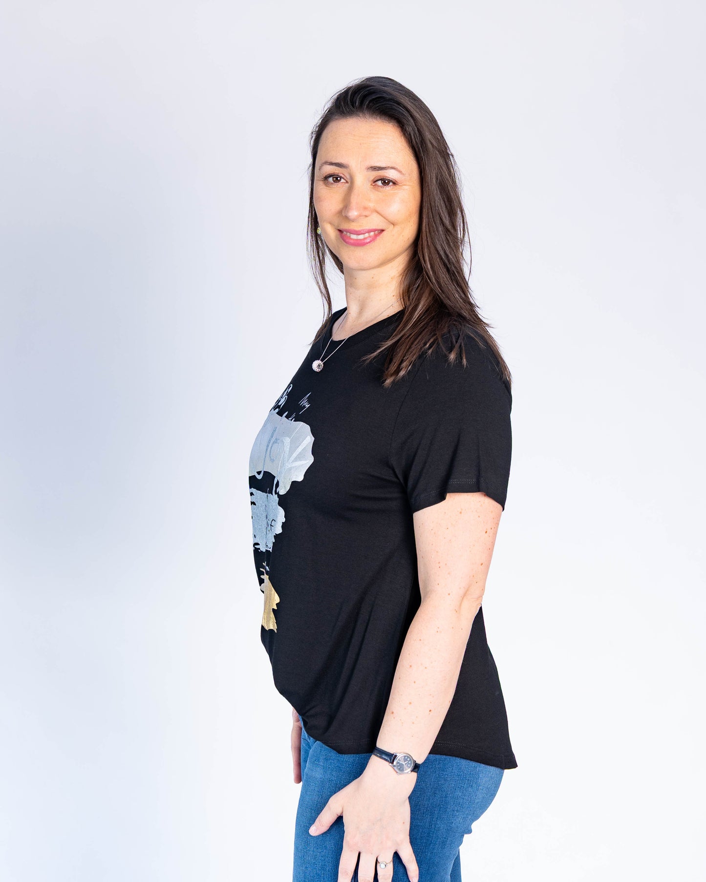 Polera Joy Plateada Negro