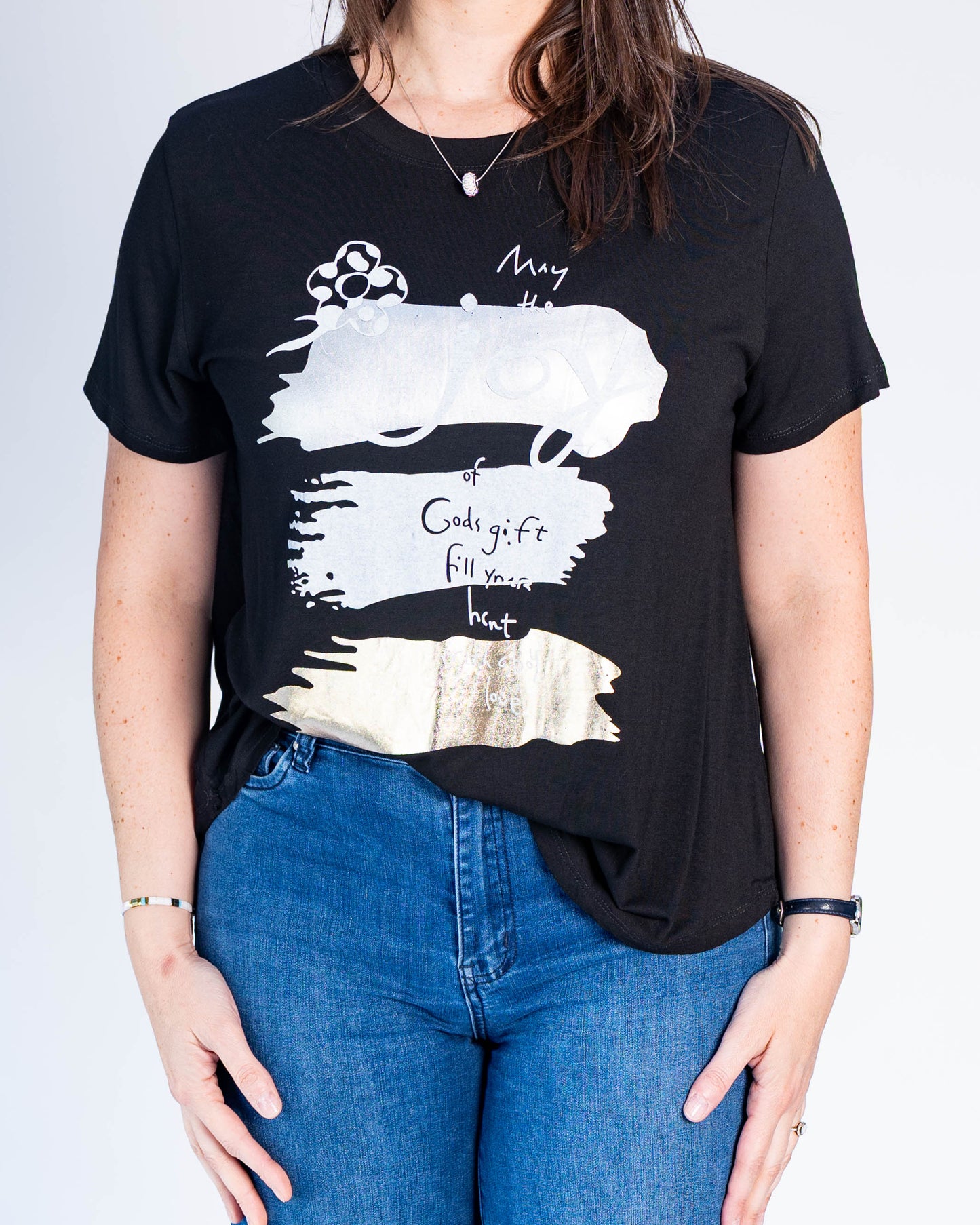 Polera Joy Plateada Negro