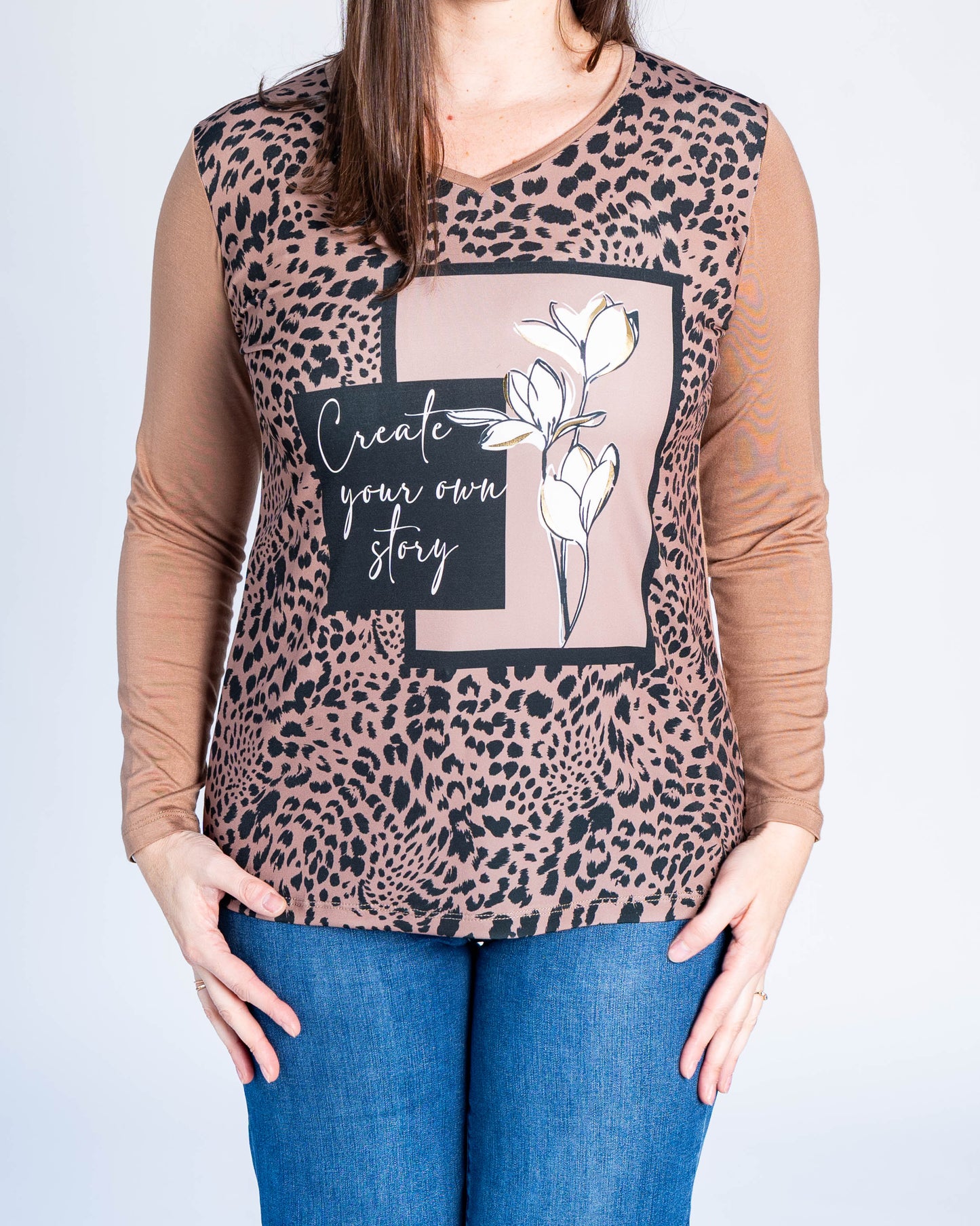 Polera Bianca Print Café