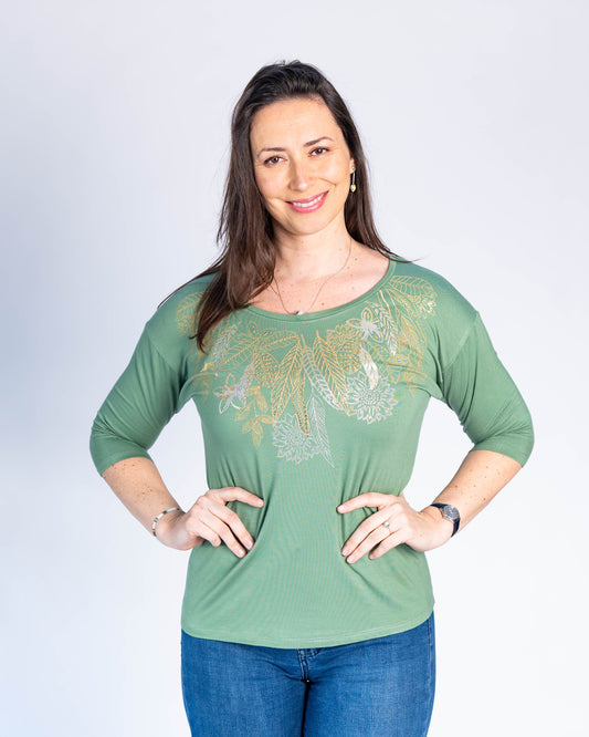 Polera Patricia Gold Verde