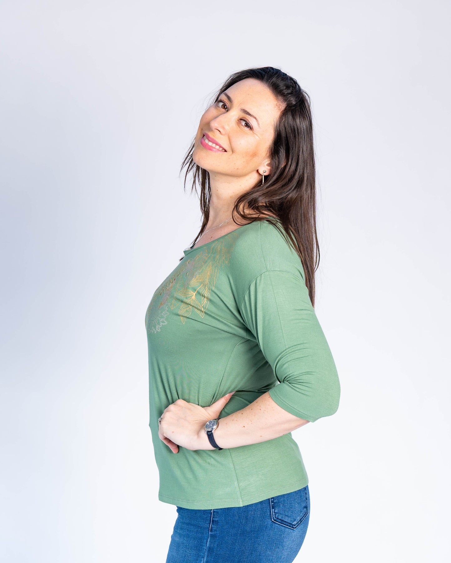 Polera Patricia Gold Verde