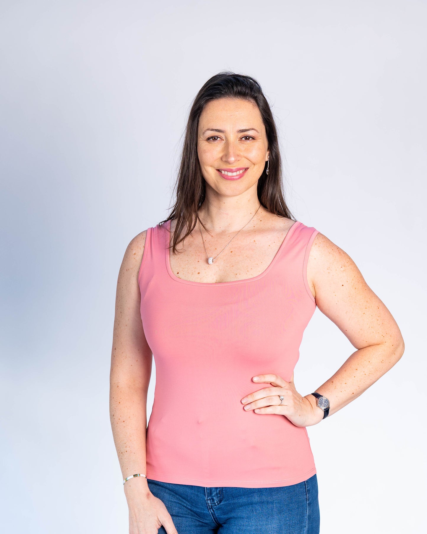 Polera Básica Musculosa Roberta Rosado