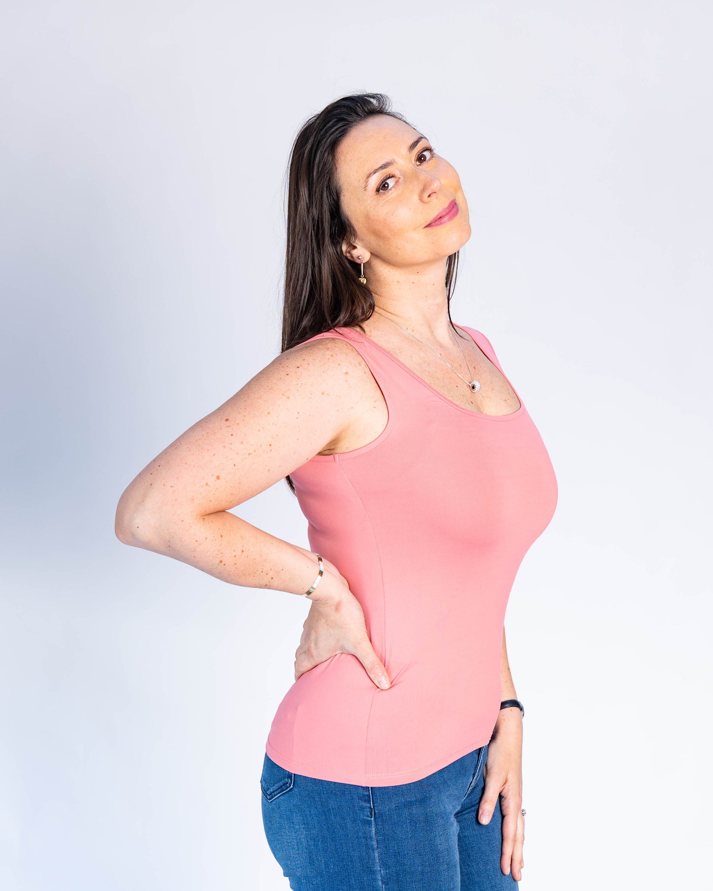 Polera Básica Musculosa Roberta Rosado