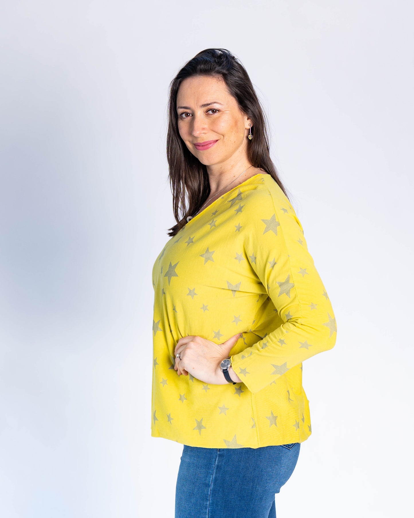 Polera Abigail Estrellas Amarilla