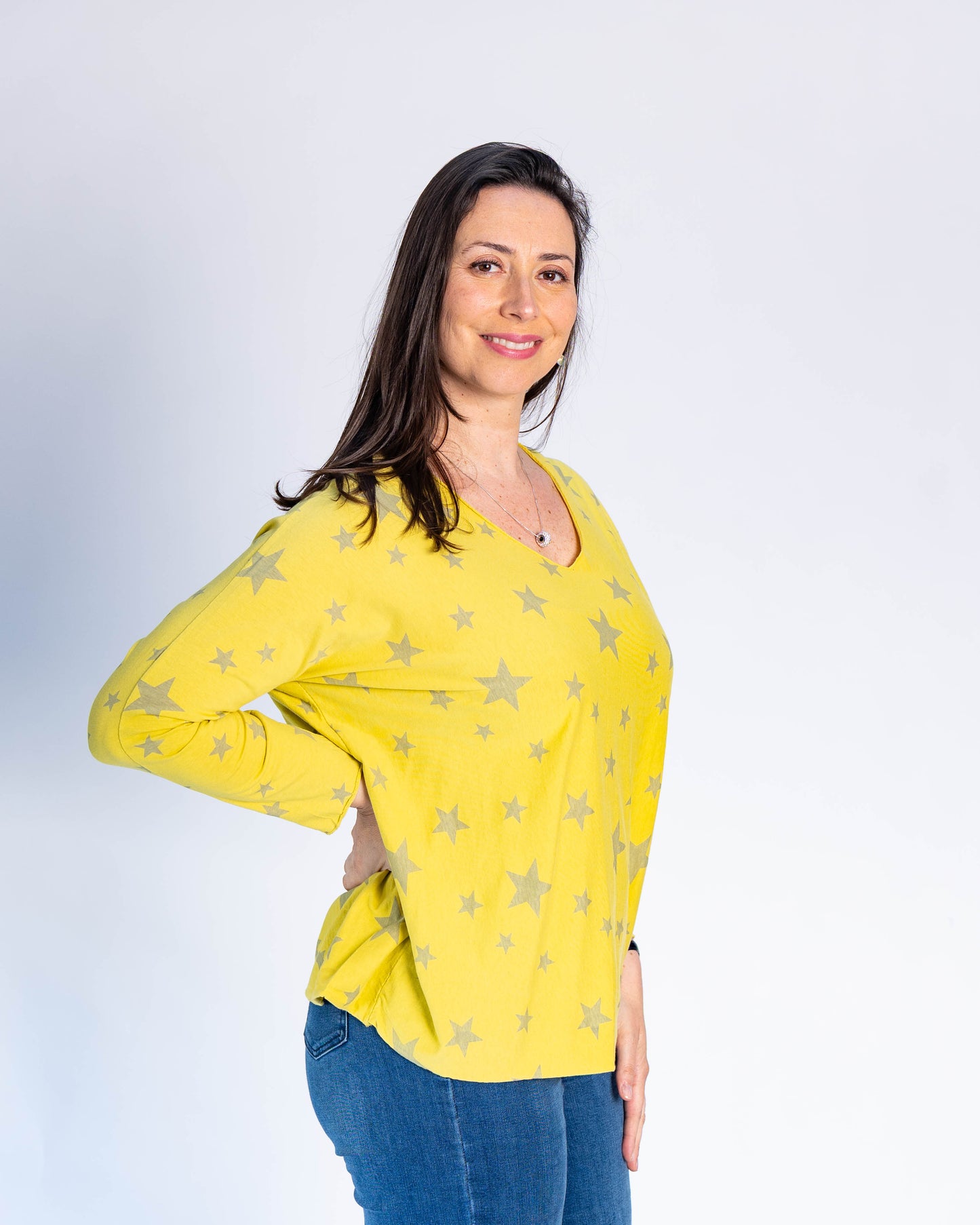 Polera Abigail Estrellas Amarilla