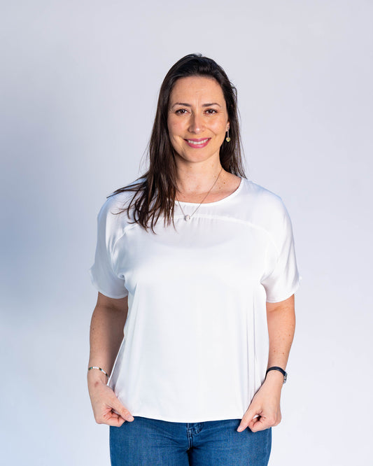 Blusa Moira De Raso Blanco