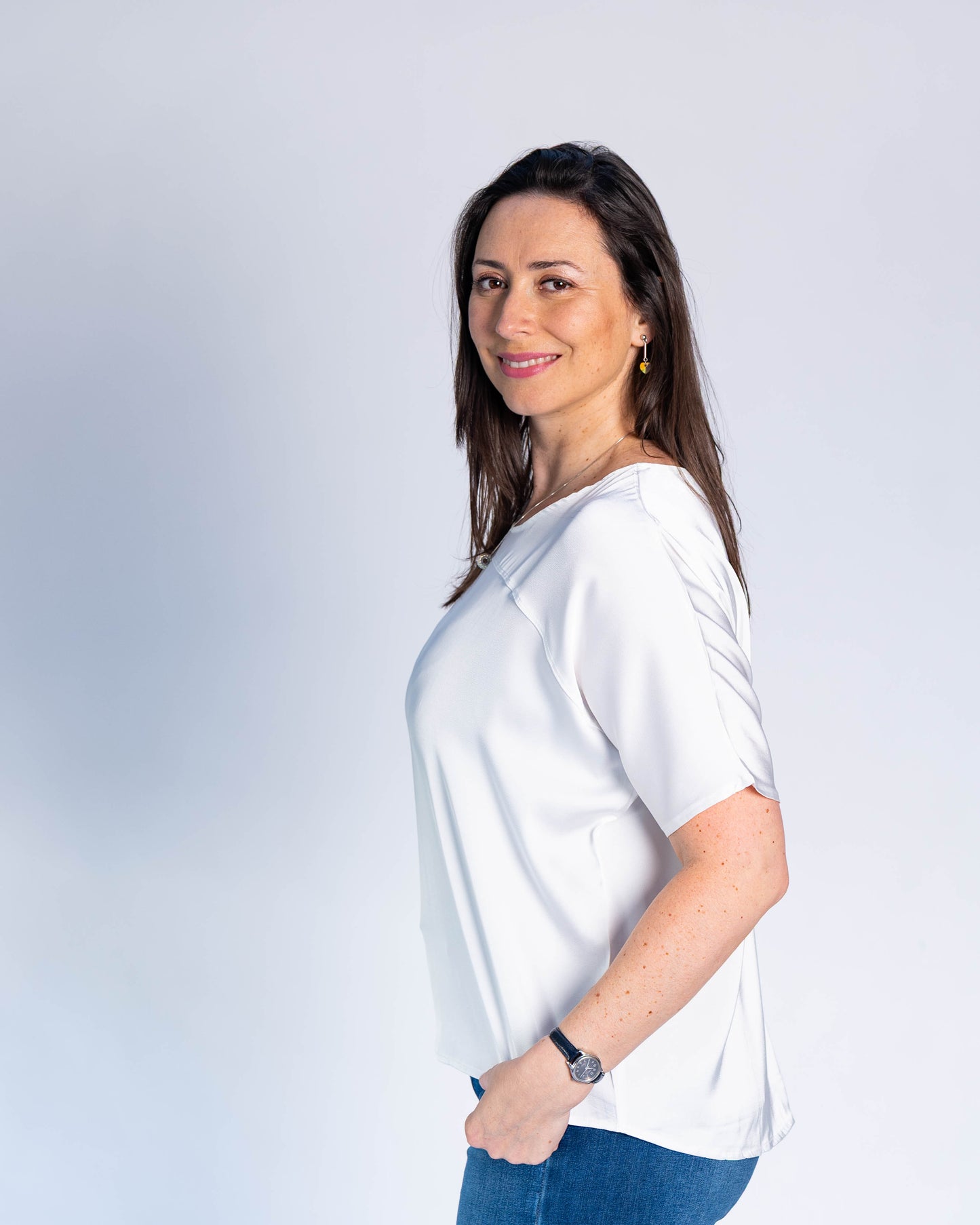 Blusa Moira De Raso Blanco