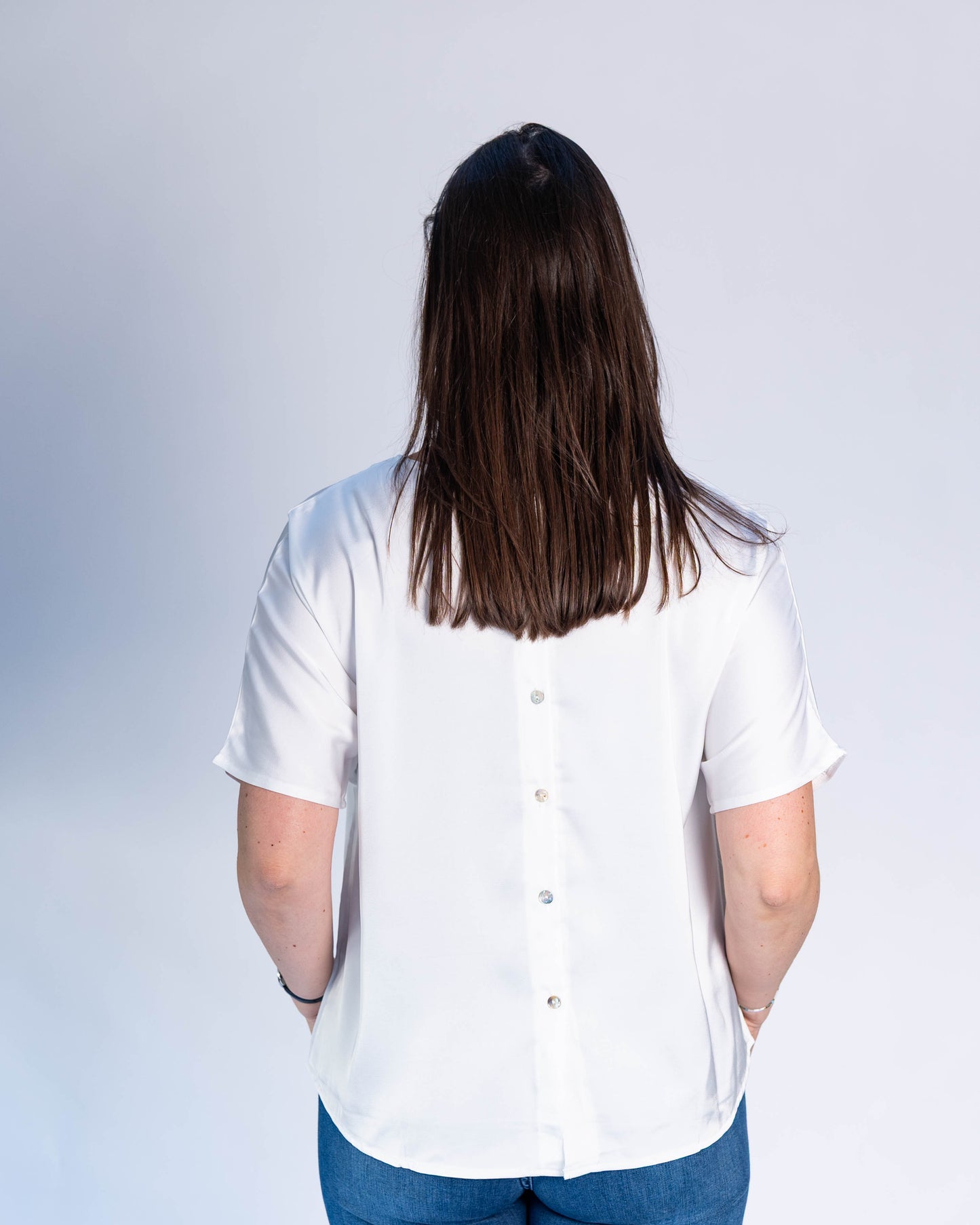 Blusa Moira De Raso Blanco